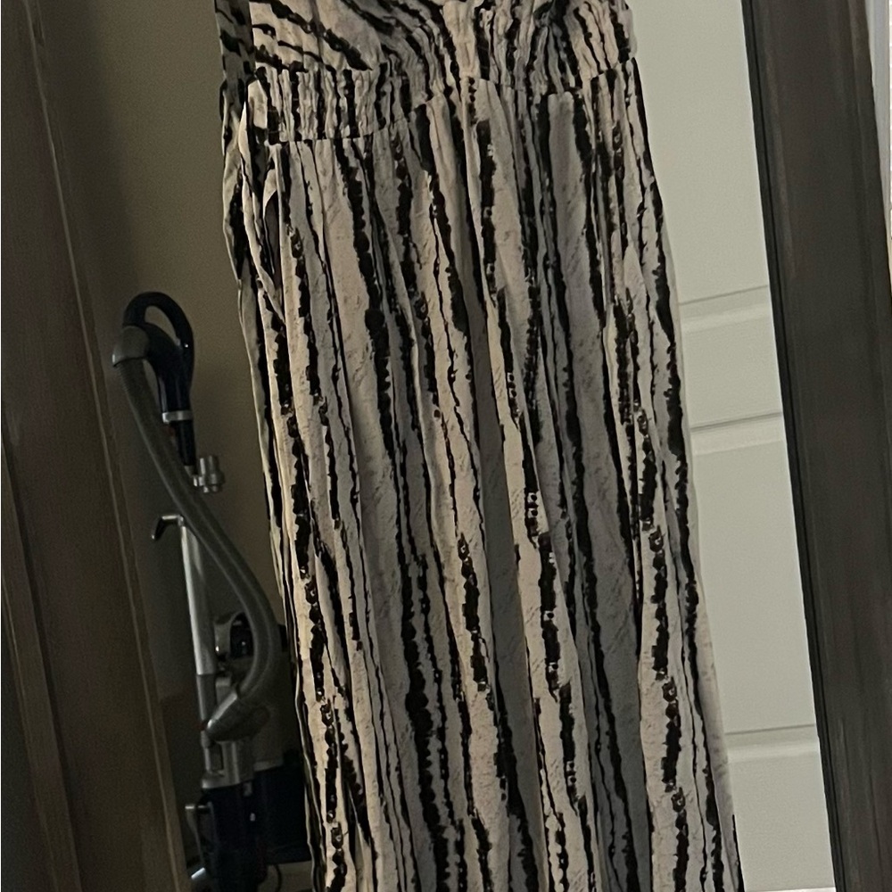 ILLA ILLA Striped Black and Cream Maxi Dress